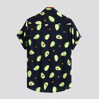 avocado 3d print lapel summer fashion mens clothing casual beach single breasted camisa hot sale 2022 new hawaiian mens shirt