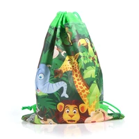 jungle animal theme drawstring gifts bag baby shower decoration backpack new for baby decoration backpack