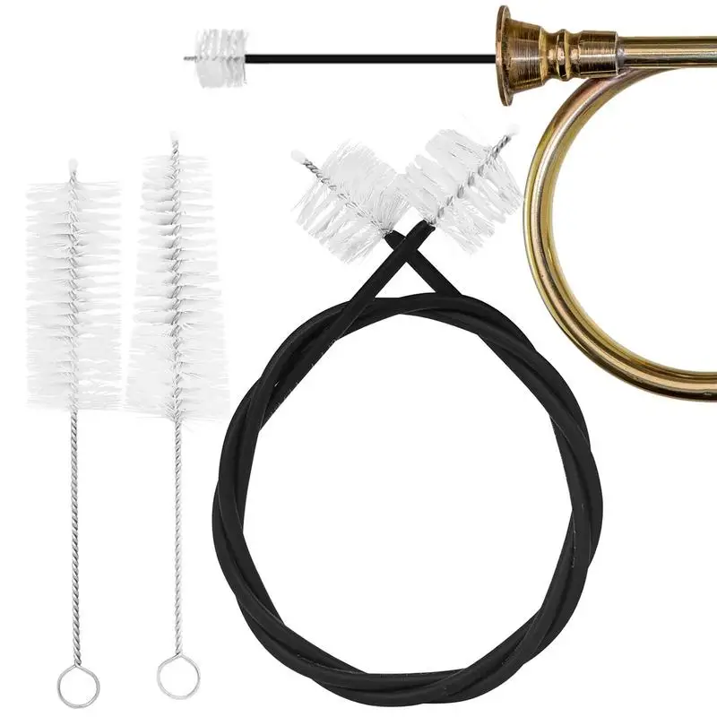 

Trumpet Brushes Trumpet Accessories Care Kit Oil Flute Clarinet Cleaning Kit 3 Types Brushes Metal Handle Cleaning