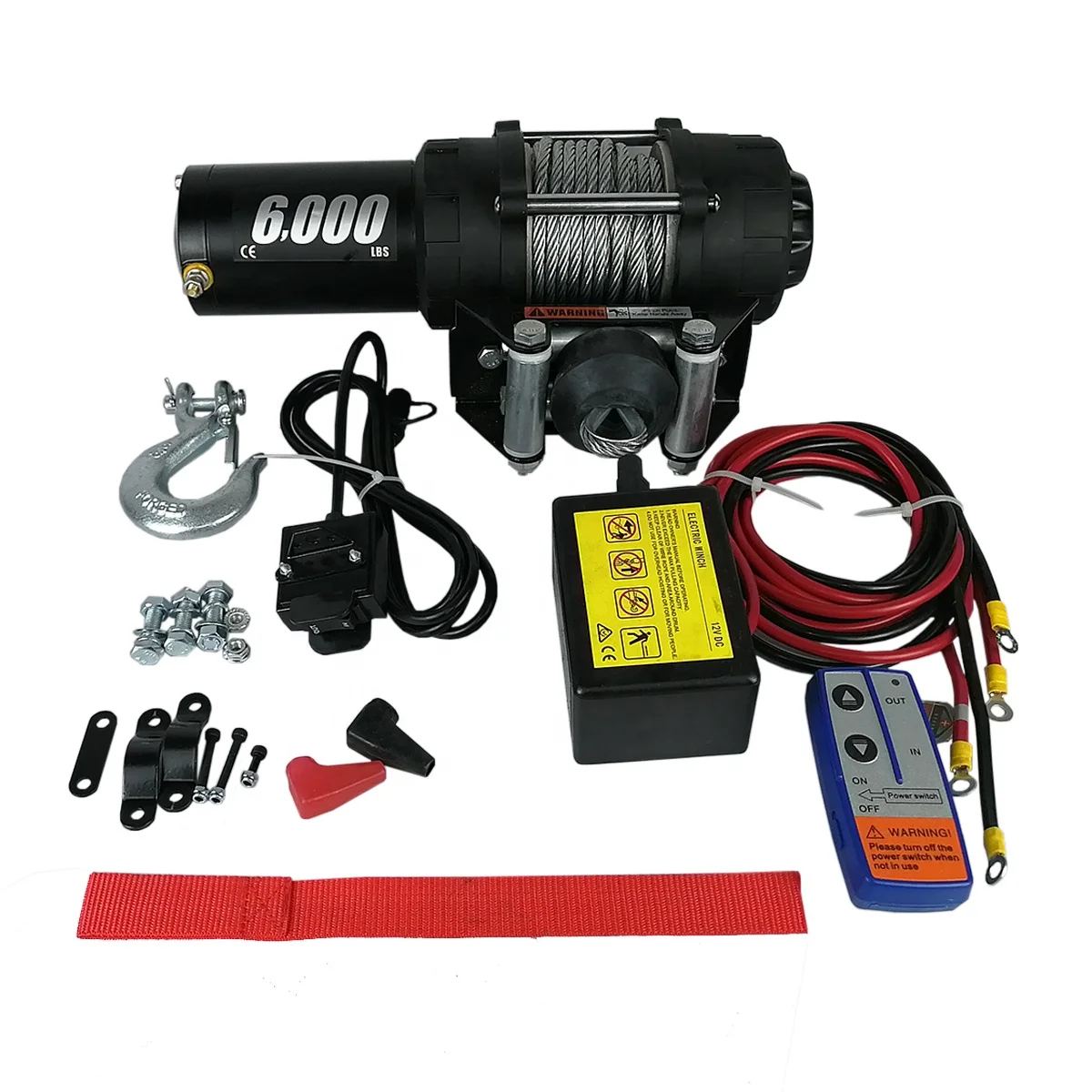 

ATV/UTV 6000lbs Electric Winch Wire Rope 12V/24V DC Winch Remote Control Winch Set Oversea