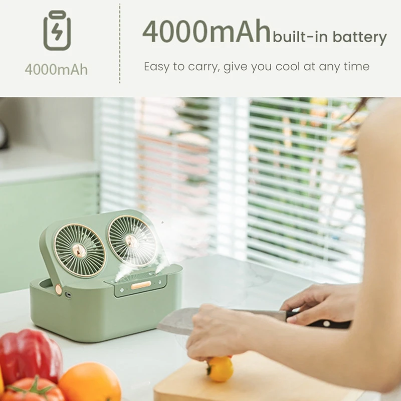 Охлаждающий двухлопастной вентилятор с распылителем настольный USB-вентилятор