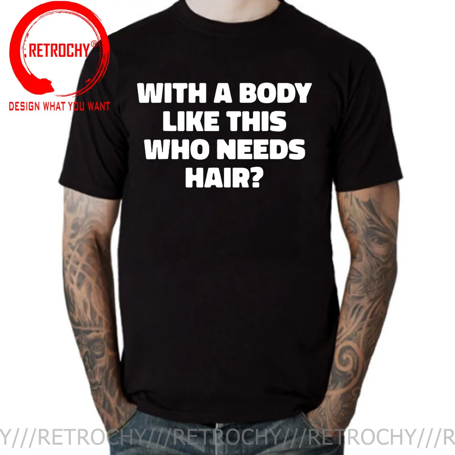 

Novelty Awesome With A Body Like This Who Needs Hair Funny Dad Bod T Shirts Men Streetwear Short Sleeve Birthday Gifts T-shirt