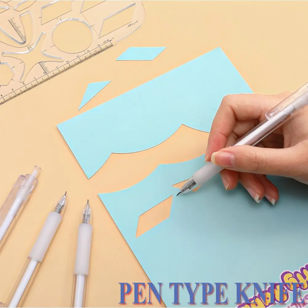 

Ins Style Pen Cutter DIY Hand Account Sticker Washi Tape Cutting Utility Knife Office School Supplies