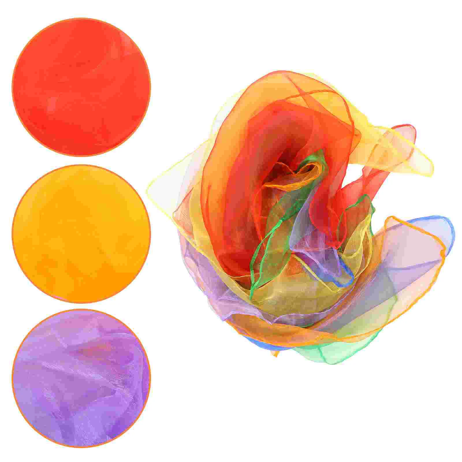 

12 Pcs Colorful Performance Scarves Hemming Square Stage Scarves Square Juggling Stage Child