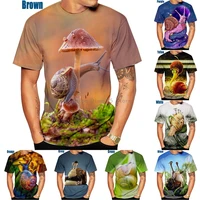 funny mushroom pattern mens womens t shirts snail 3d print summer fashion tee tops s3xl