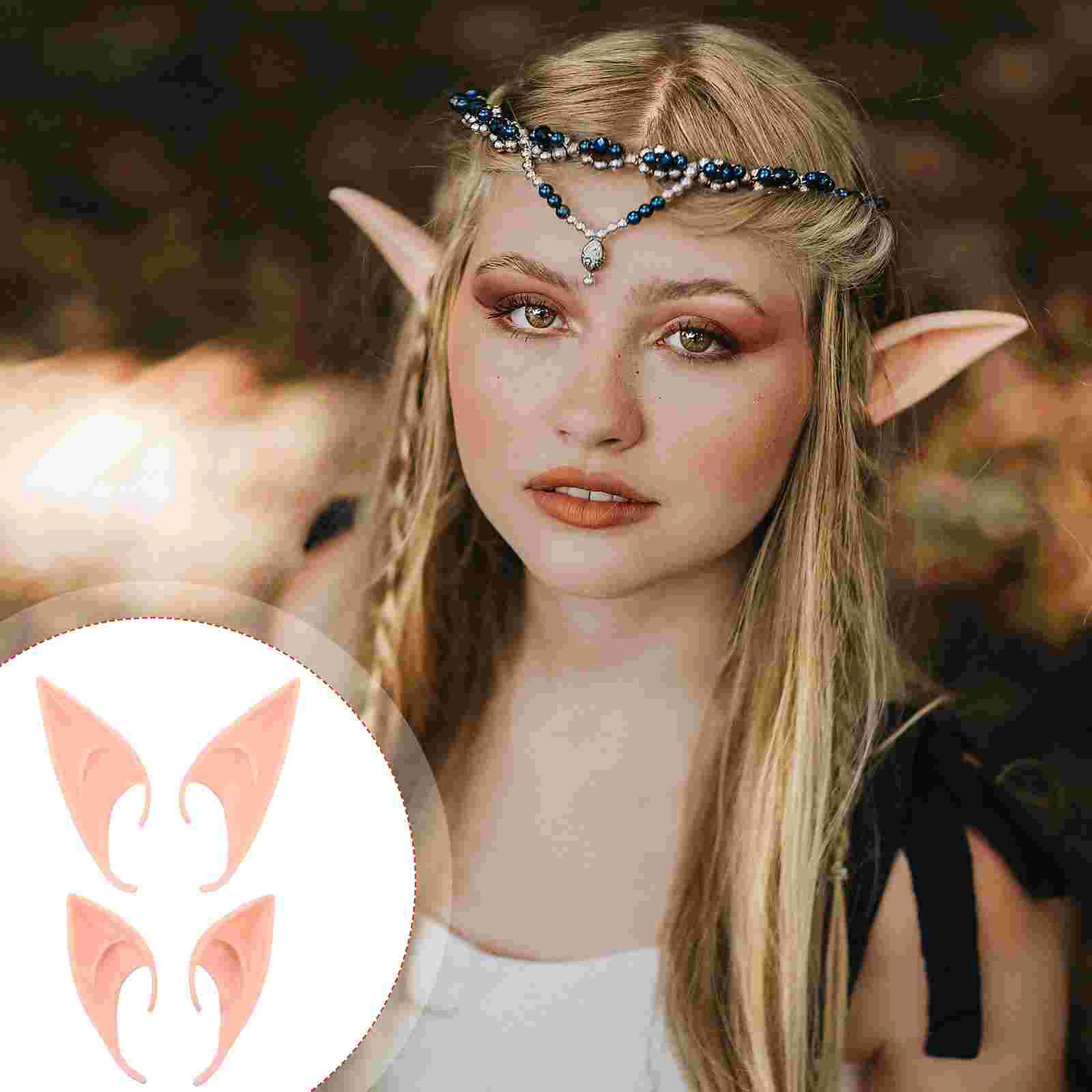 

4Pcs Cosplay Fairy Elf Ears Party Dress Props Costume Accessory for