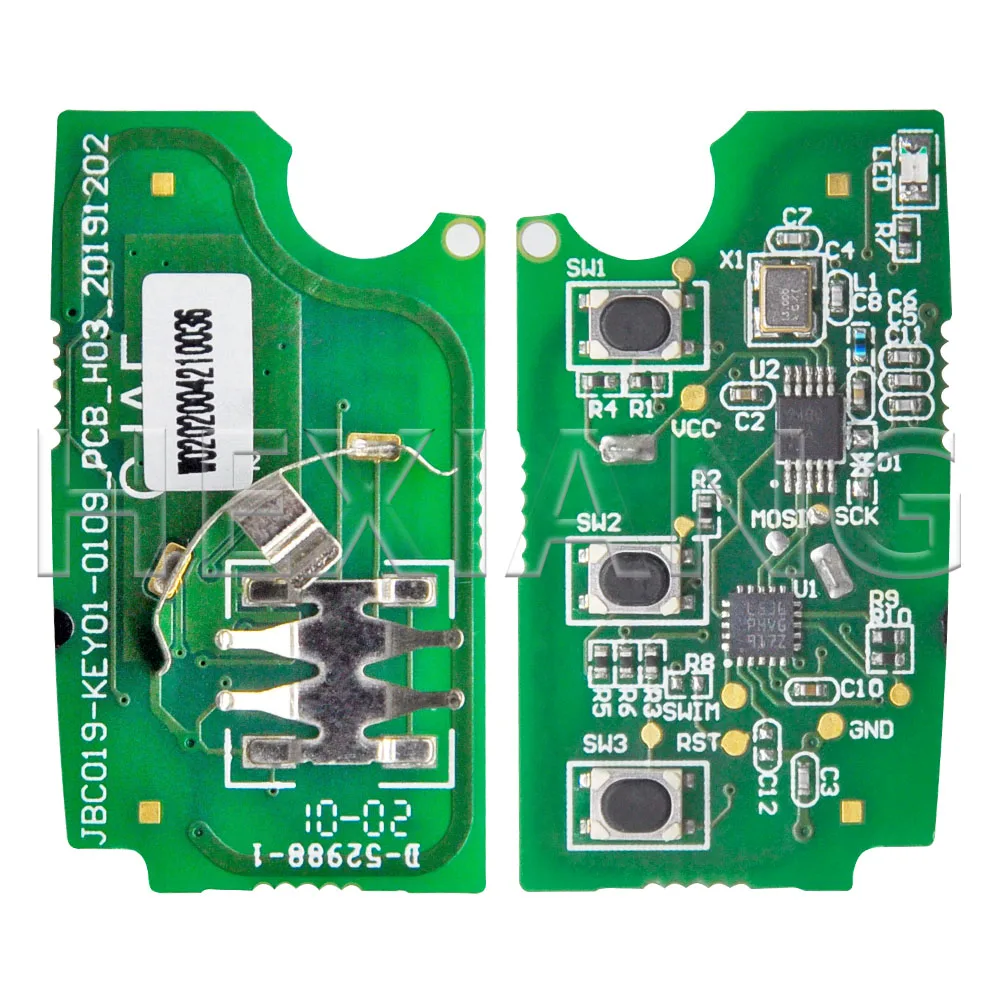 DR оригинальный 3-кнопочный 433 МГц зеленый PCB флип-брелок с дистанционным