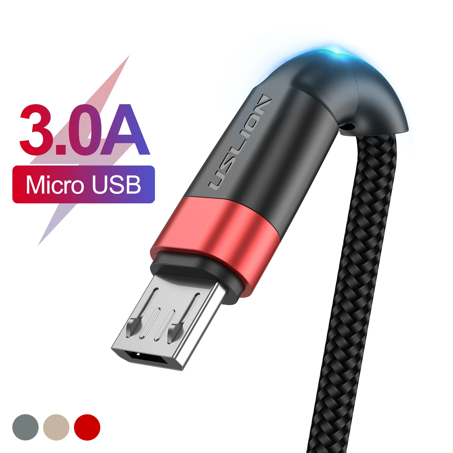 Кабель Micro USB для Android, 3 А, 0,5 м/1 м/2 м/3 м