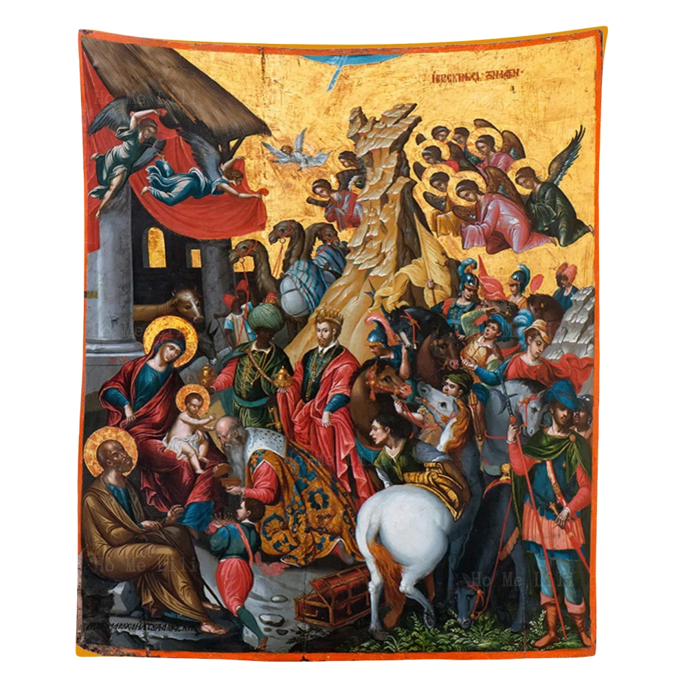 Король поклонение девственницам и Христову сцены Рождества мученический Дом св.