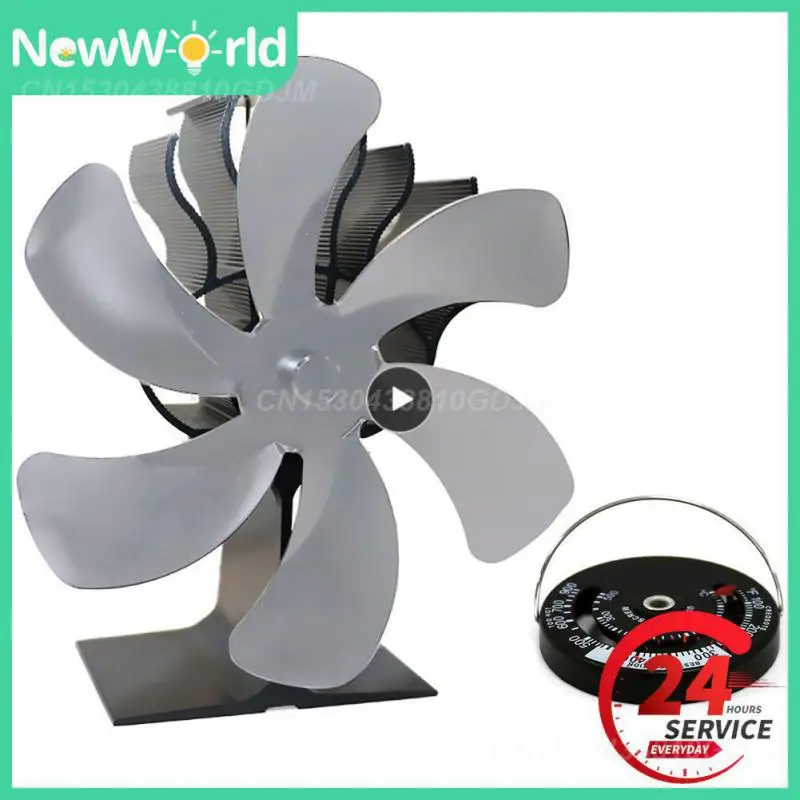 

6-Blade Stove Fan Heat Powered Thermal Power Silent Fan Fireplace Blower 6-for Home Wood Log Burner House Heating Fireplace Circ