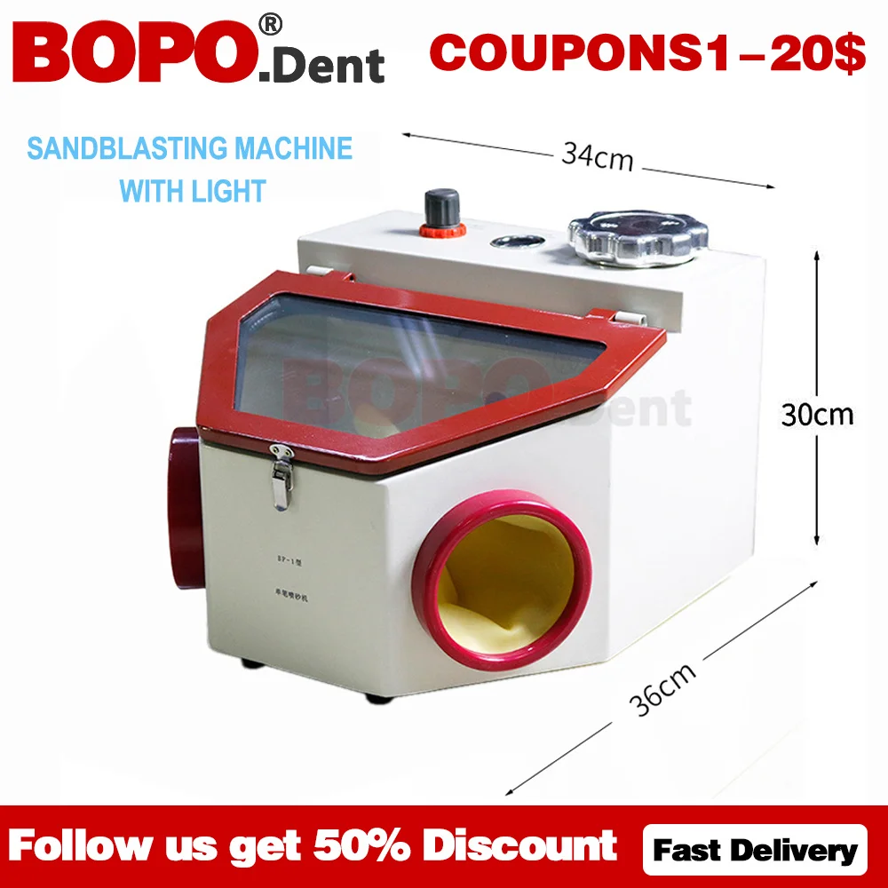 Upgrade Version Double Pen Dental Lab Equipment Dentist Sandblasting Machine Dentistry Twin-pen Sandblaster With Light 110V/220V