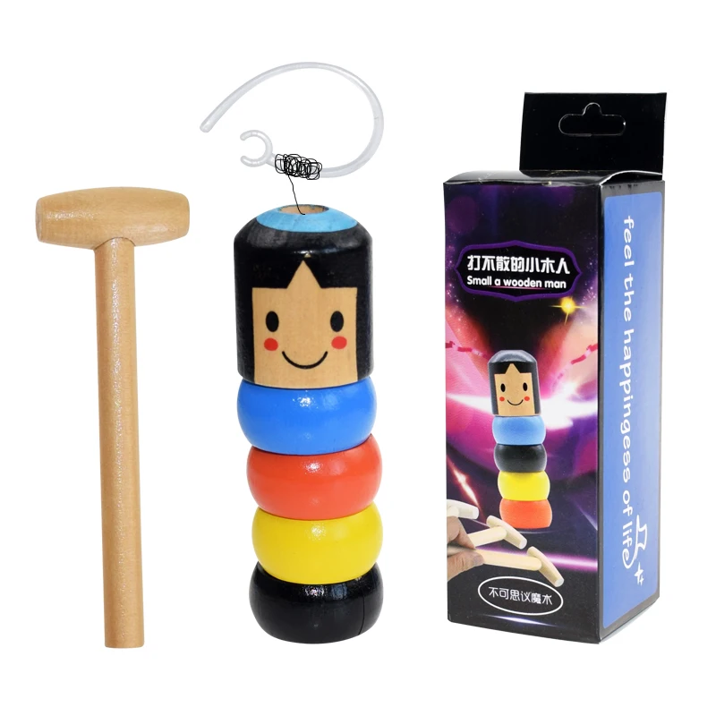 

Funny Immortal Daruma Unbreakable Wooden Man Magic Toy Magic Tricks Close Up Street Stage Magic Props Fun Toy Accessory