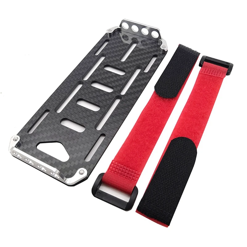

3X RC Car Carbon Fiber Battery Mounting Plate With Tie For AXIAL SCX10 90046 RC Crawler Climbing Off-Road Car