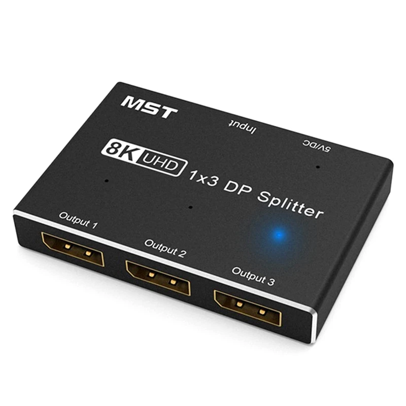 

8K One Input Three Output Video Splitter DP 1X3 Splitter 60Hz Audio And Video Splitter Ultra HD KVM For 3DP Monitor