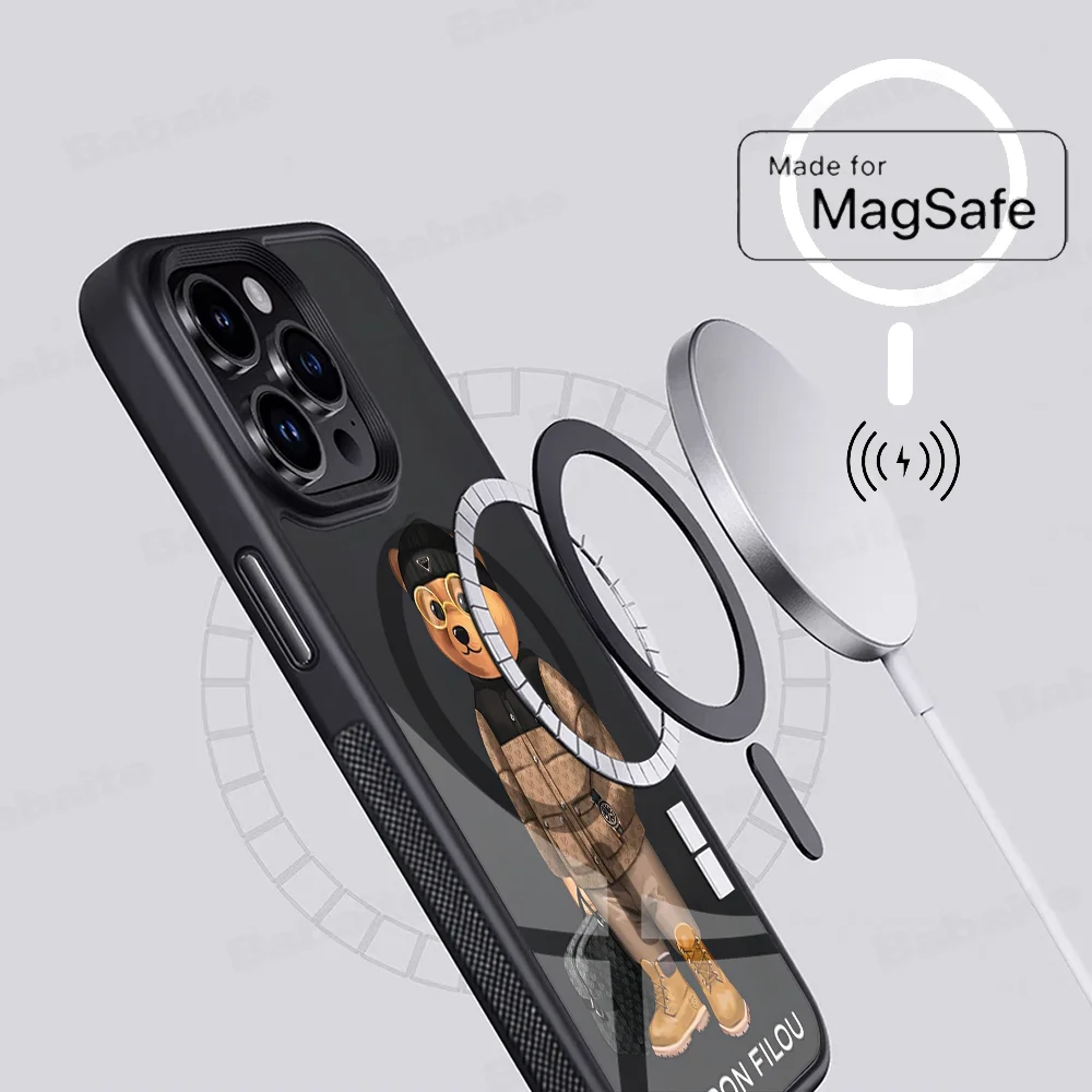Fashion B-Baron F-Filou Bear Phone Case Magesafe Magnetic Wireless Charge For iPhone 16 11 12 13 14 15 Pro Max Plus Mini