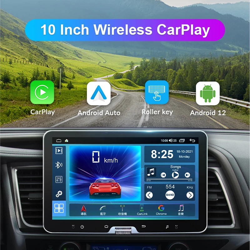 

10" Car Multimedia Android Universal 1 Din Removable Touch Screen Radio Palyer Carplay For Toyota VW Hyundai Nissan Kia Lada
