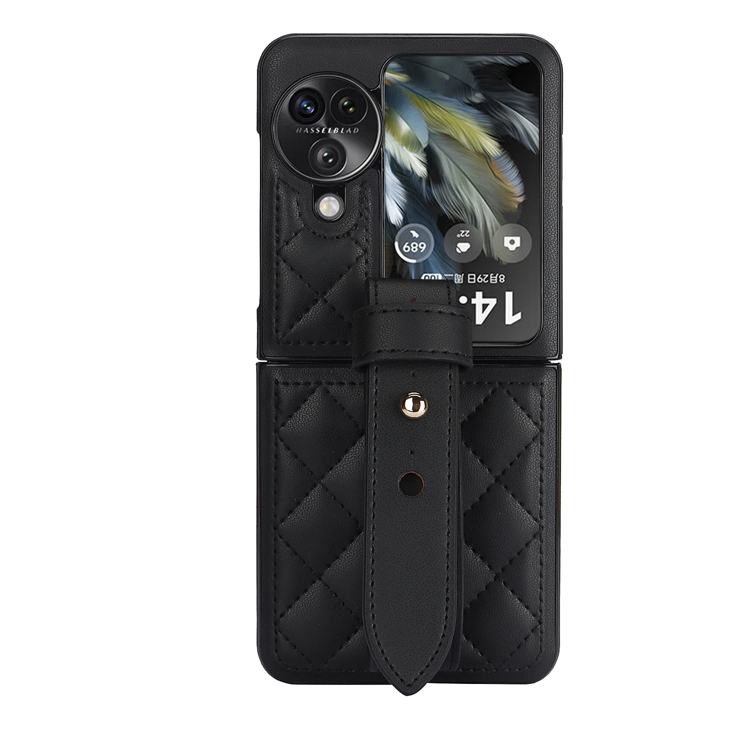 Складной браслет с ромбовидным узором чехол из искусственной кожи для Oppo Find N3