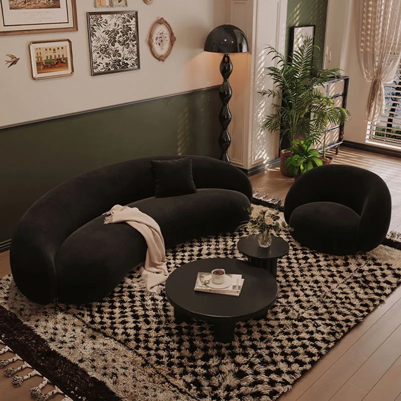 Черные диваны для гостиной современный скандинавский минималистичный роскошный