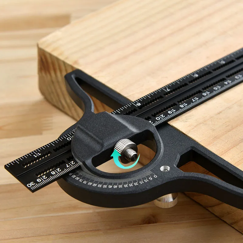 Деревообрабатывающий квадратный измерительный инструмент 0-180 ° Комбинированная