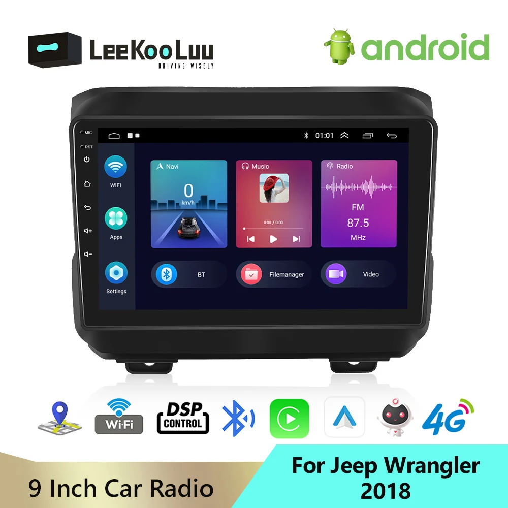 

LeeKooLuu Autoradio 2Din Android Car Radio GPS Navigation Multimedia Player Stereo 4G WiFi DSP Carplay For Jeep Wrangler 2018