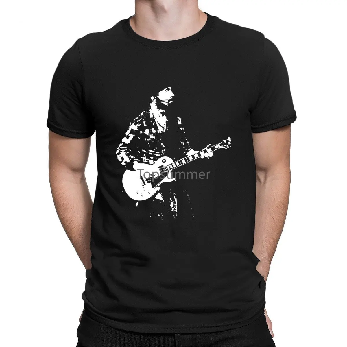 

Футболка The Edge U2 с электроакустической акустической лентой, базовая однотонная интересная Дизайнерская мужская футболка с солнечным светом, европейский размер 0