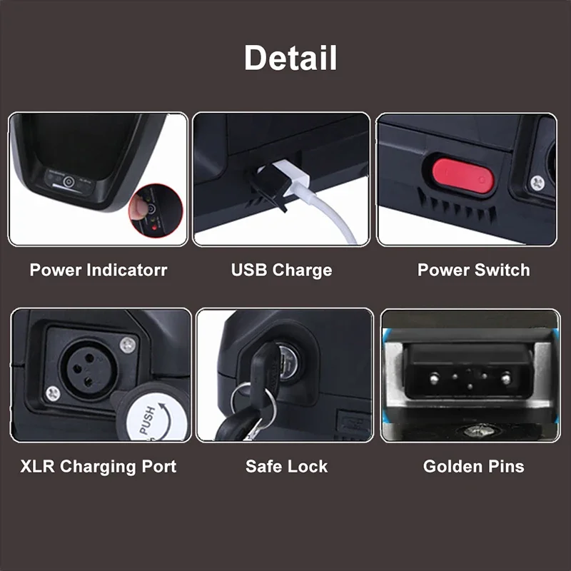 Электрический аккумулятор для электронного велосипеда 36v48v52v 60v72v 20 24 30 40 50ah 60ah