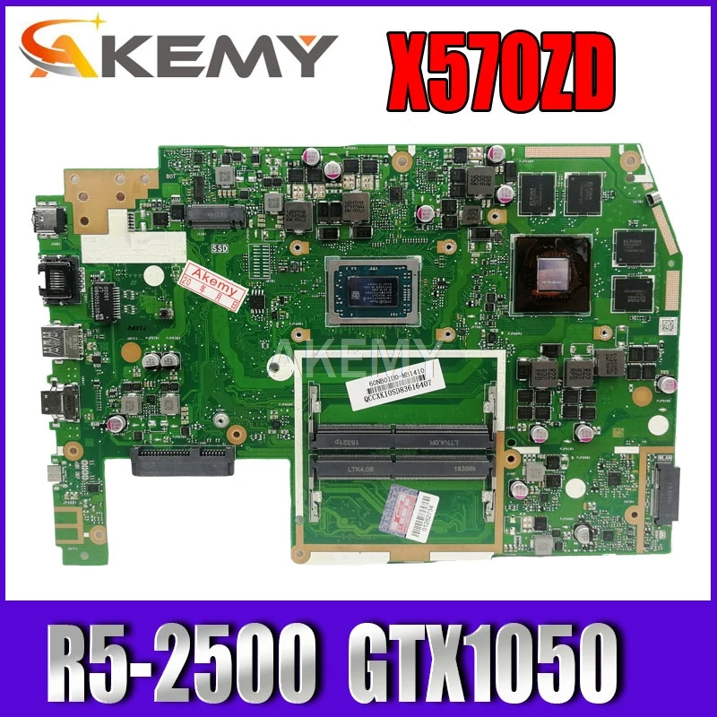 

X570ZD Motherboard For Asus TUF YX570Z YX570ZD X570Z X570ZD Laptop motherboard Mainboard R5-2500 CPU GTX1050 GPU