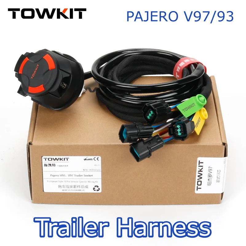 

Для Pajero V97/V93 жгут проводов прицепа Eur 13/7-контактный сигнал заднего фонаря для прицепа RV Австралия 12/7-контактный разъем PAJERO V77 V73