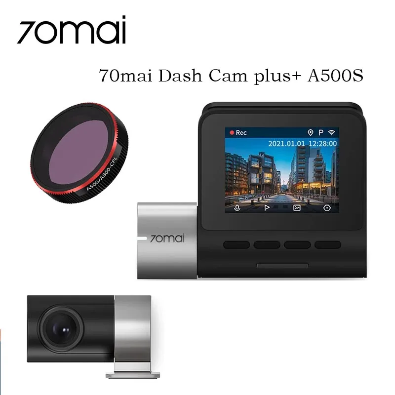 

xiaomi 70mai Dash Cam Pro Plus+ A500S Built-in GPS Speed Coordinates ADAS car DVR A500S 24H Parking Night Vision 1944P