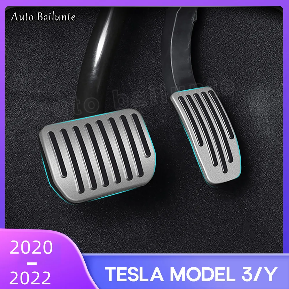

2pcs Non-Slip Foot Pedals Accelerator Brake Cover Car Metal Performance Accessories For Tesla Model 3 Y 2022 2021 2020