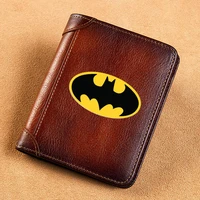 high quality genuine leather wallet bat symbol printing standard purse bk166