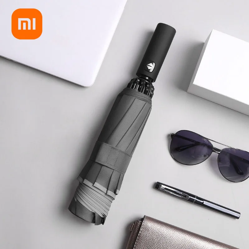 

Новый Зонт Xiaomi 10 ребер полностью автоматический светоотражающий Зонт задний складной многофункциональный зонт от солнца для путешествий н...