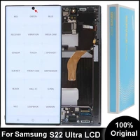 original for samsung galaxy s22 ultra 5g display s908 s908b s908u sm s908bds s908e amoled lcd touch screen digitizer assembly