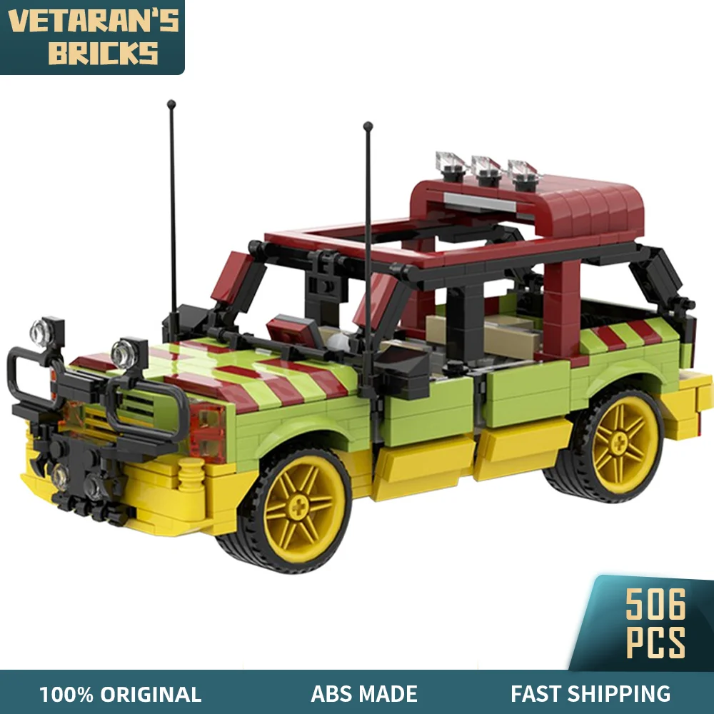 

MOC Jurassic Dinosaur Park Explorer 4WD Car Offroad SUV Vehicle Model Building Blocks Set Construction Bricks Toy Birthday Gifts