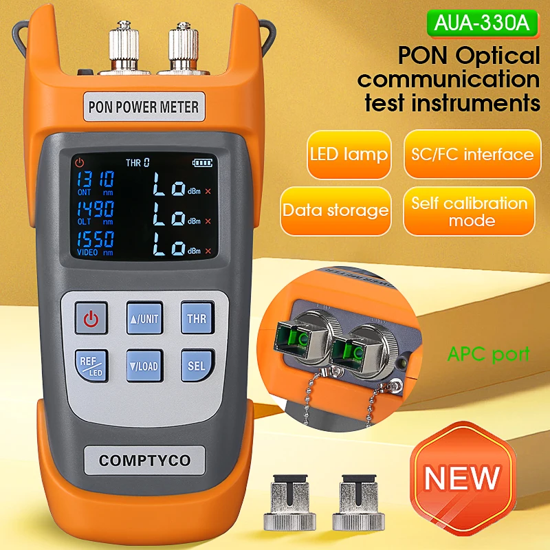 COMPTYCO AUA-330A/AUA-330U PON Power Meter Optical Fiber Communication Test Instruments FTTX/ONT/OLT 1310/1490/1550nm