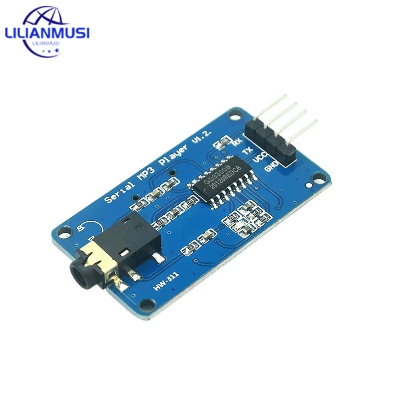 YX5300 UART TTL модуль последовательного управления MP3 музыкальный плеер с поддержкой MP3 / WAV Micro SD /SDHC карты для Arduino/AVR/ARM/PIC 3,2-5,2 В постоянного тока