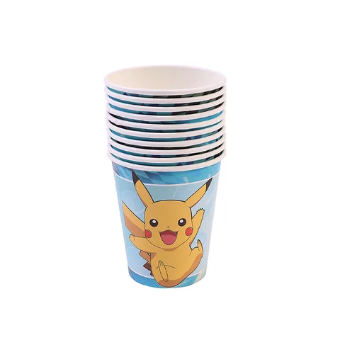 Pokemon Birthday Party Decorações de festa Pikachu Balões de tabela descartáveis ​​Cenário de guardana