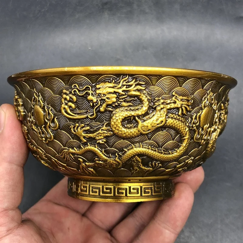 Антикварная разная коллекция имитация династии Цин год Цяньлун двойной дракон