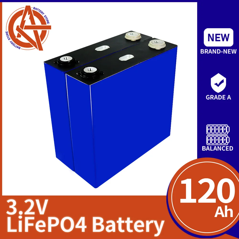 

120Ah Lifepo4 Battery 12V Recargable Lithium Iron Phosphate Prismatic Battery Pack 3.2V New Solar Cells for Boat Golf Cart