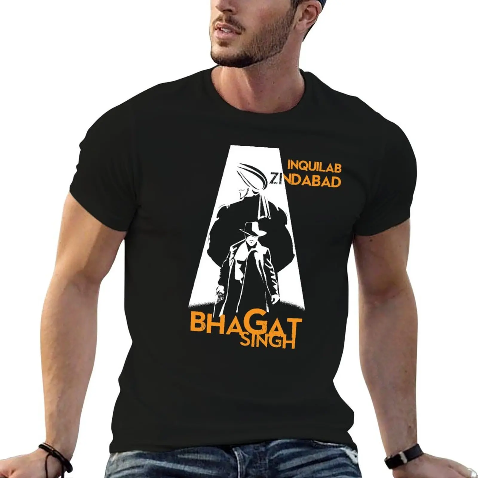 Фото Футболка Bhagat Singh Ji, мужские футболки с принтом, мужские футболки, высококачественная футболка люксового бренда №4