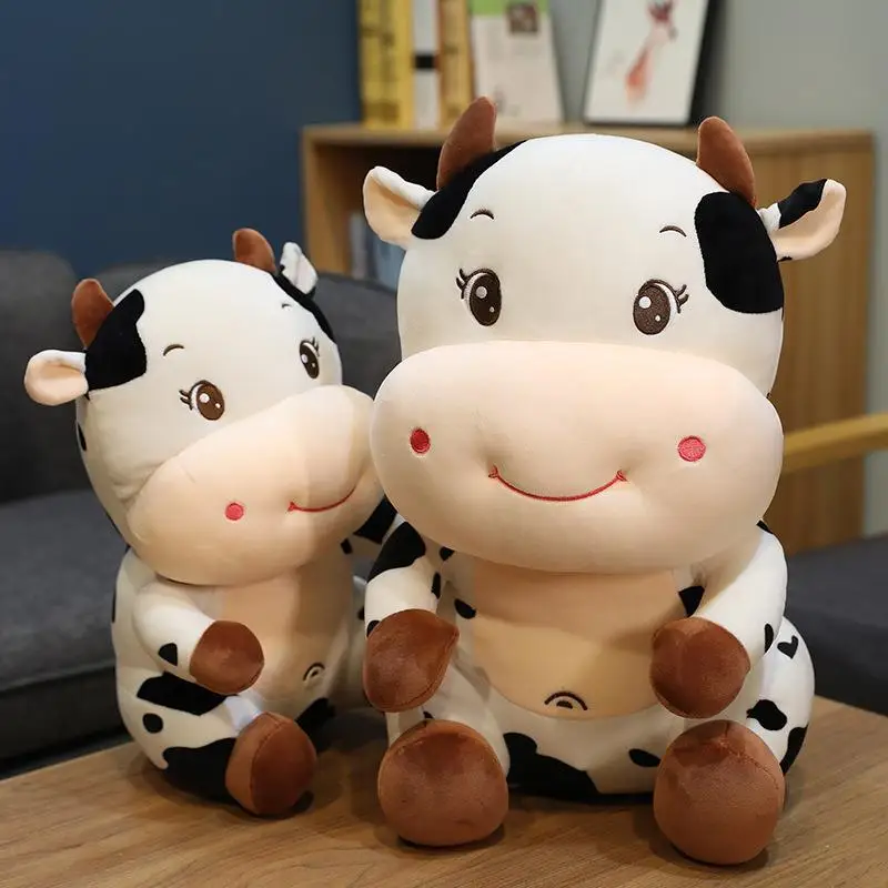 

Милая плюшевая кукла в виде молочной коровы Сидящая Милая улыбающаяся молочная корова мягкая плюшевая игрушка-животное на ферме мягкая подушка подарок на Рождество и день рождения