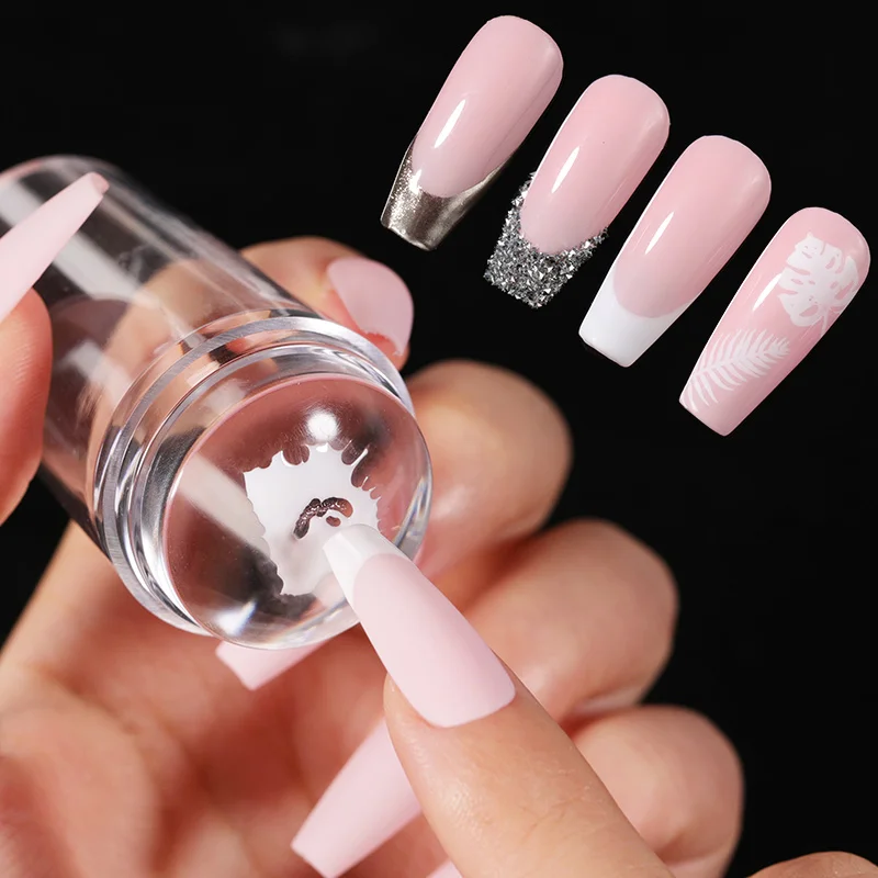 

Clear Nail Stamper With Scraper Jelly Silicone Head Nail Stamp Set For French Nails Manicuring Kits To Print Nail Art Tools