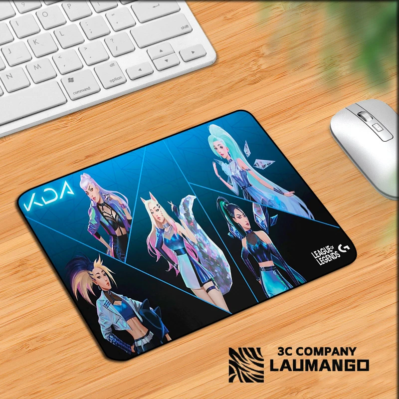 

Игровой коврик для мыши Logitech с аниме сексуальными девушками, маленький коврик для мыши LOL KDA, игровой компьютерный коврик, настольные аксесс...