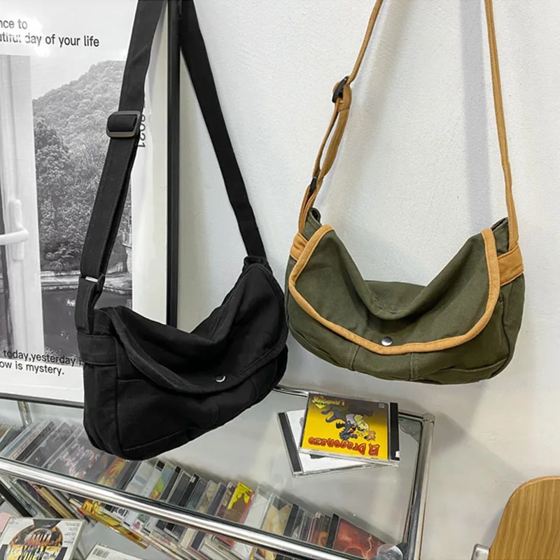 Фото Japońska myta Canvas Bag Female Casual Student Canvas Bag Classic Shoulder Bag Large Capacity Canvas To №5