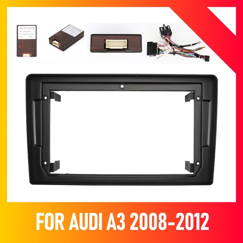 

9 inch 2 Din Car radio Installation Fascias Panel For Audi A3 2008-2012 with Canbus box Power Cable Dash Fit Dash Trim Kit Frame