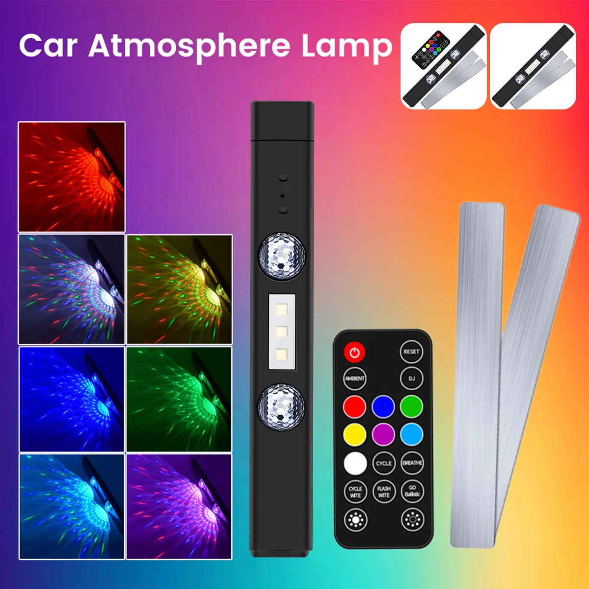 

Wireless Car Atmosphere Light Car Interior Ambient Light IPX4 Waterproof Portable Interior Star Night Light USB Charging LED