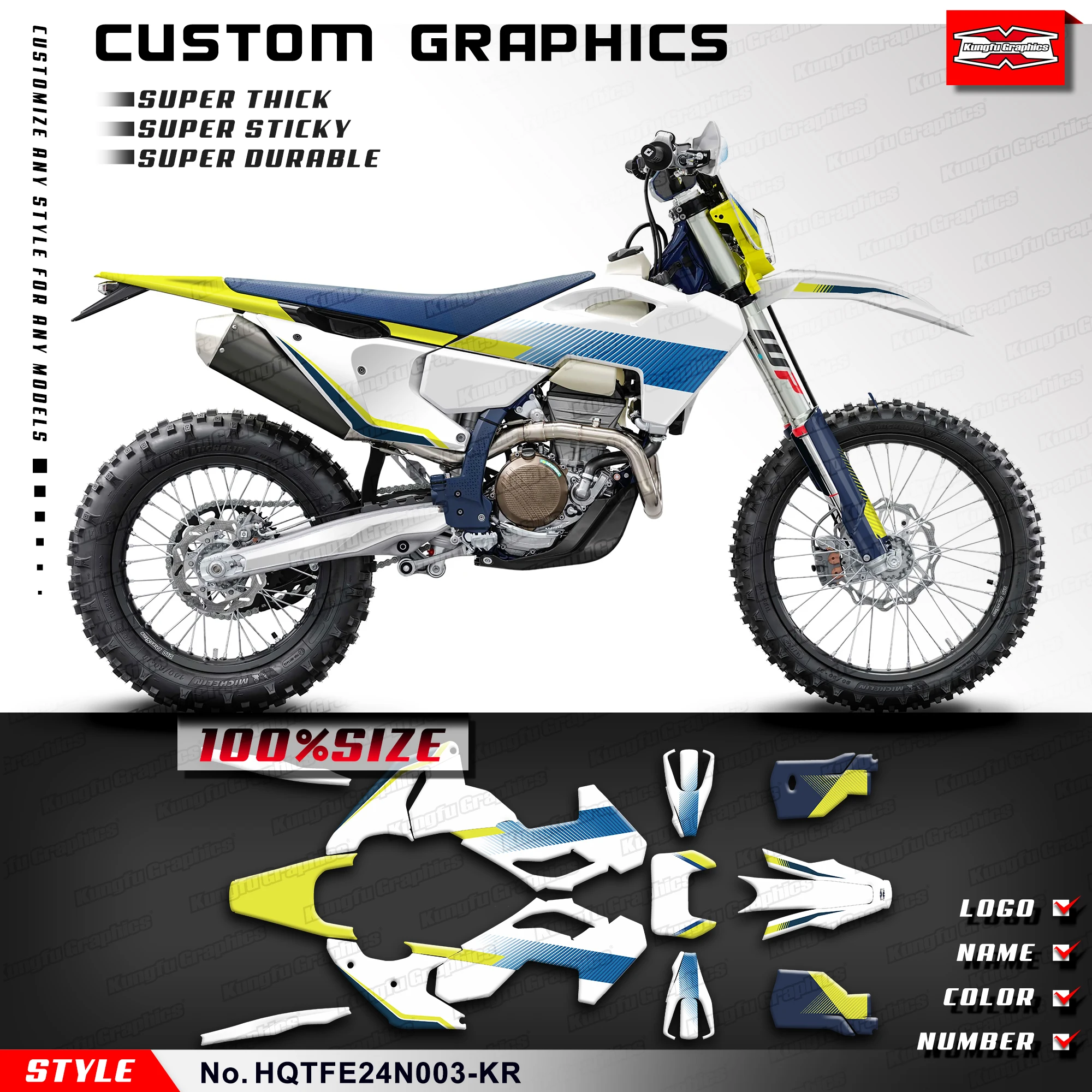 KUNGFU графическая наклейка на внедорожник комплект наклеек для эндуро Husqvarna TE FE 150