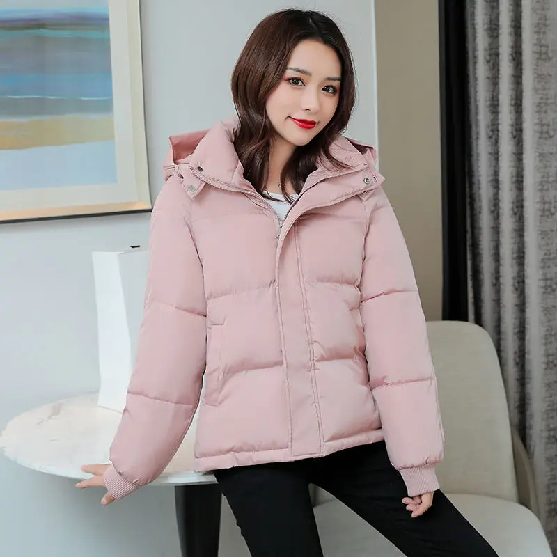 

2022 New Winter Jacket Women Clothes Womens Warm Thick Hooded Parkas Outerwear Solid Coats Female Slim Cotton Coats A10