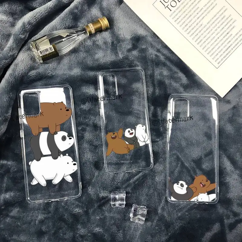 

Cute-We-Bare-Bears Phone Case For Samsung A12 5G A71 4G A70 A52 A51 A40 A31 A21S A20 A50 A30 S Transparent Funda