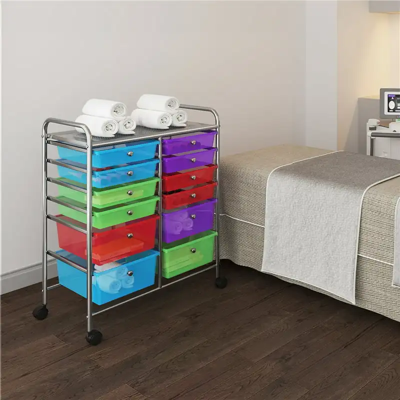 

Drawer Rolling Storage Cart 360 Rotatable Storage Bin Organizer for Home Office School, Multi-color Caixa organizadora Cajas de